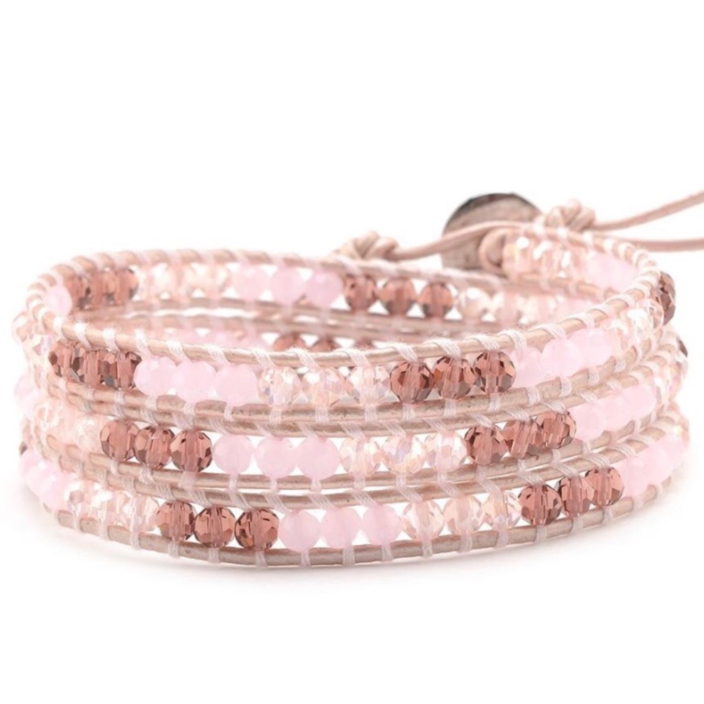 Mauve and Pink Crystals on Pink Wrap